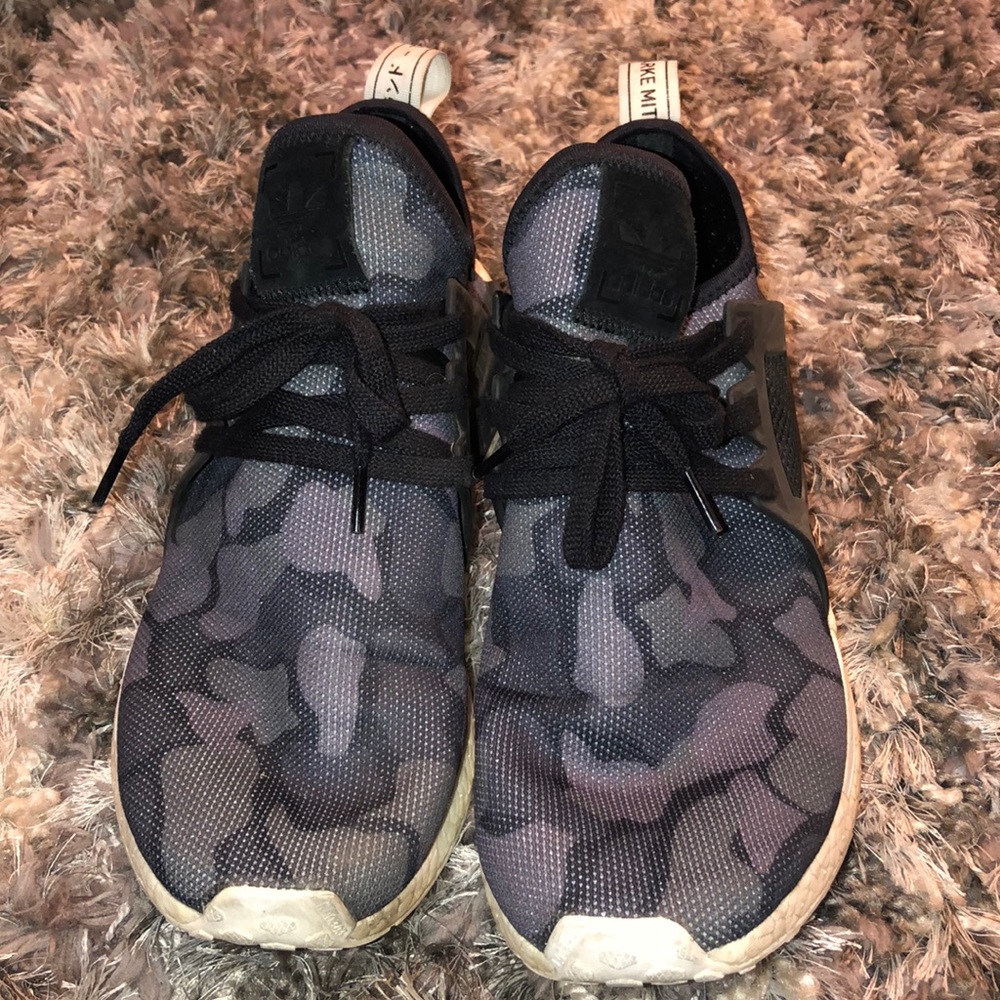 Blue Camo with Black Adidas NMD xr1
